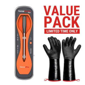 Value Pack: ThermoPro TP970 TempSpike Plus 600-ft Bluetooth Meat Thermometer & ThermoPro TP100 Heat Resistant BBQ Gloves