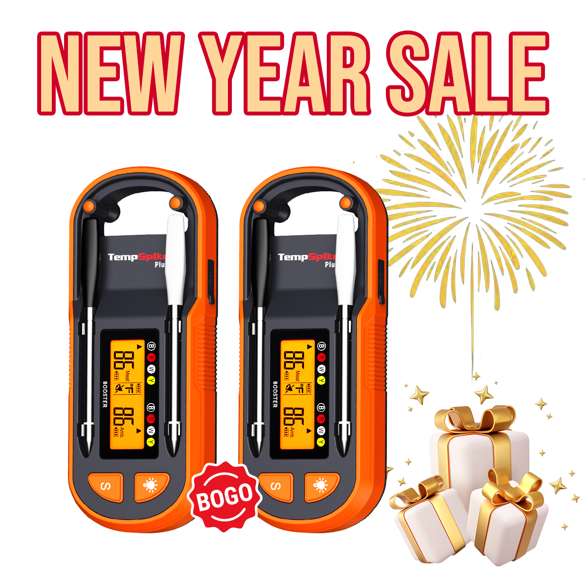 1 acheté, 1 offert : Thermomètre à viande Bluetooth sans fil TP972 Twin TempSpike Plus – Portée de 183 m