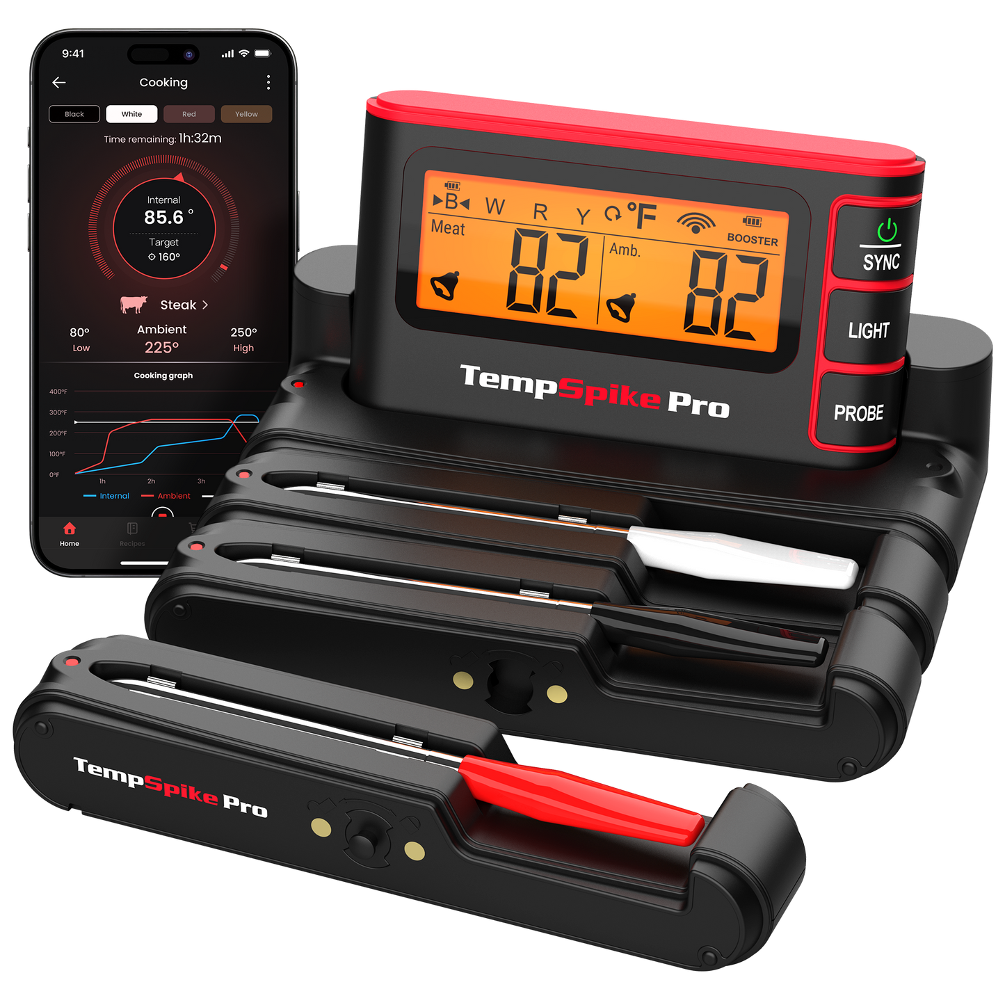 Thermomètre à viande Wi-Fi TP980 TempSpike Pro 4 sondes