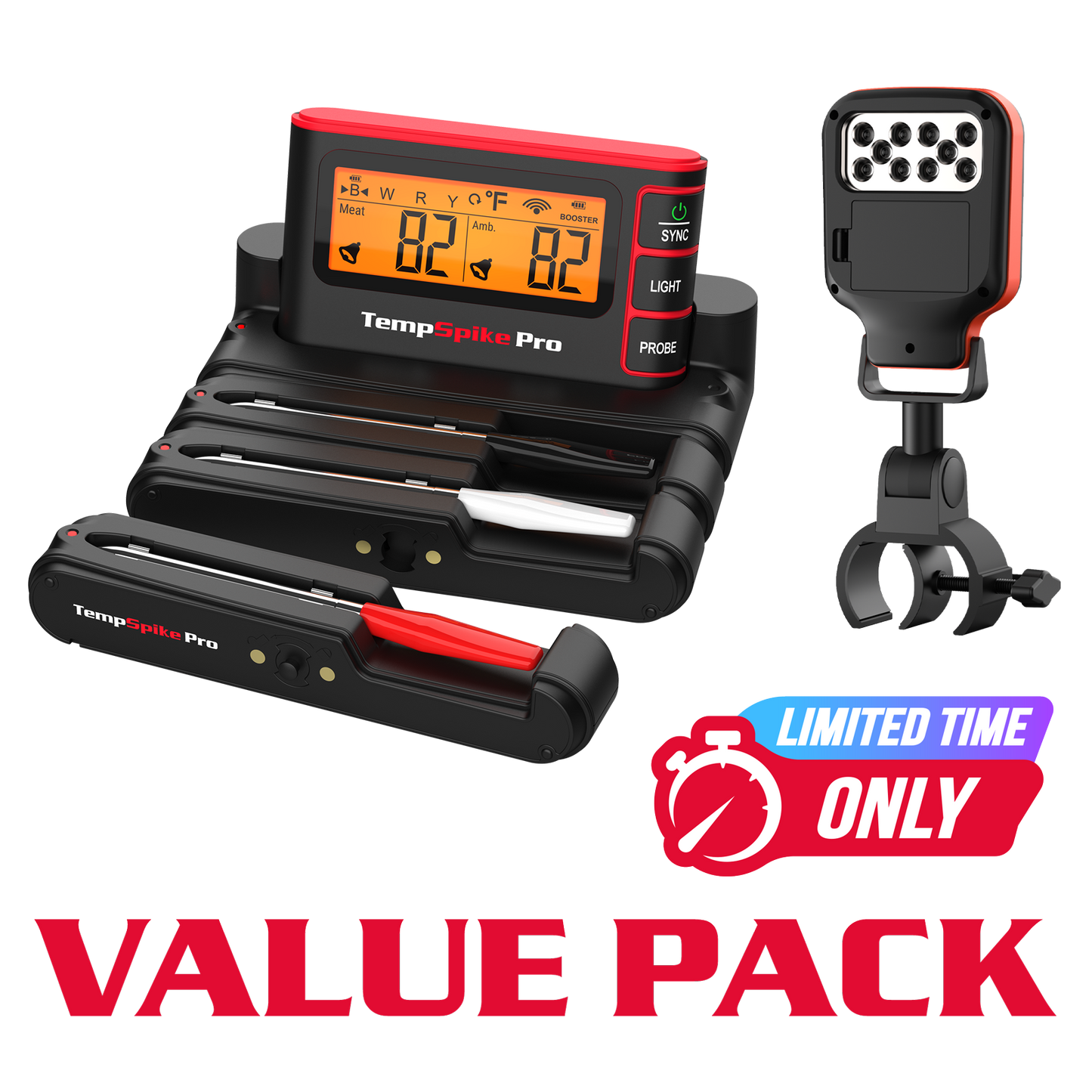 Value Pack: TP980 TempSpike Pro Wi-Fi Meat Thermometer-3 Probes & A100 Grill Lights