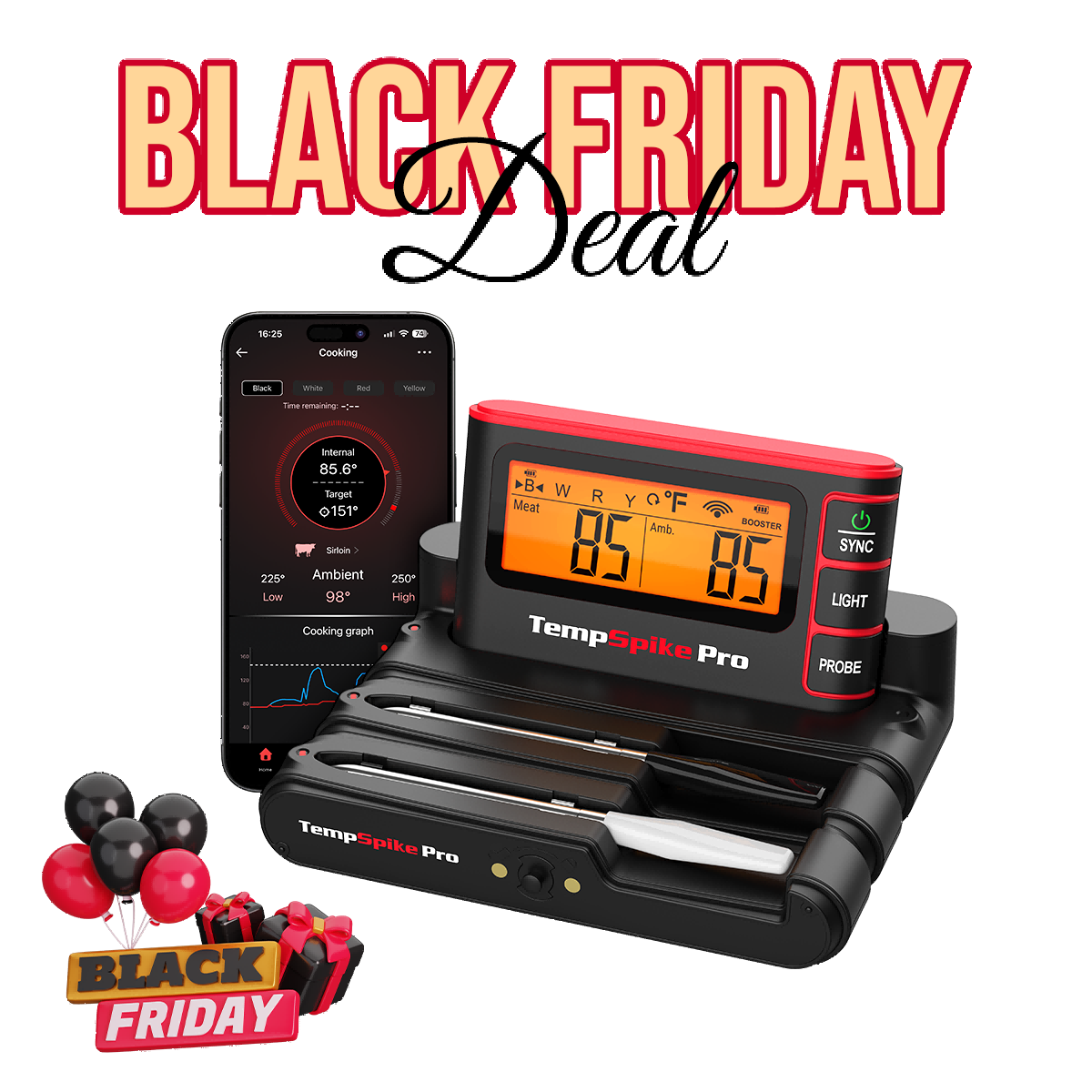  TP980 TempSpike Pro Wi-Fi Meat Thermometer-2 Probes