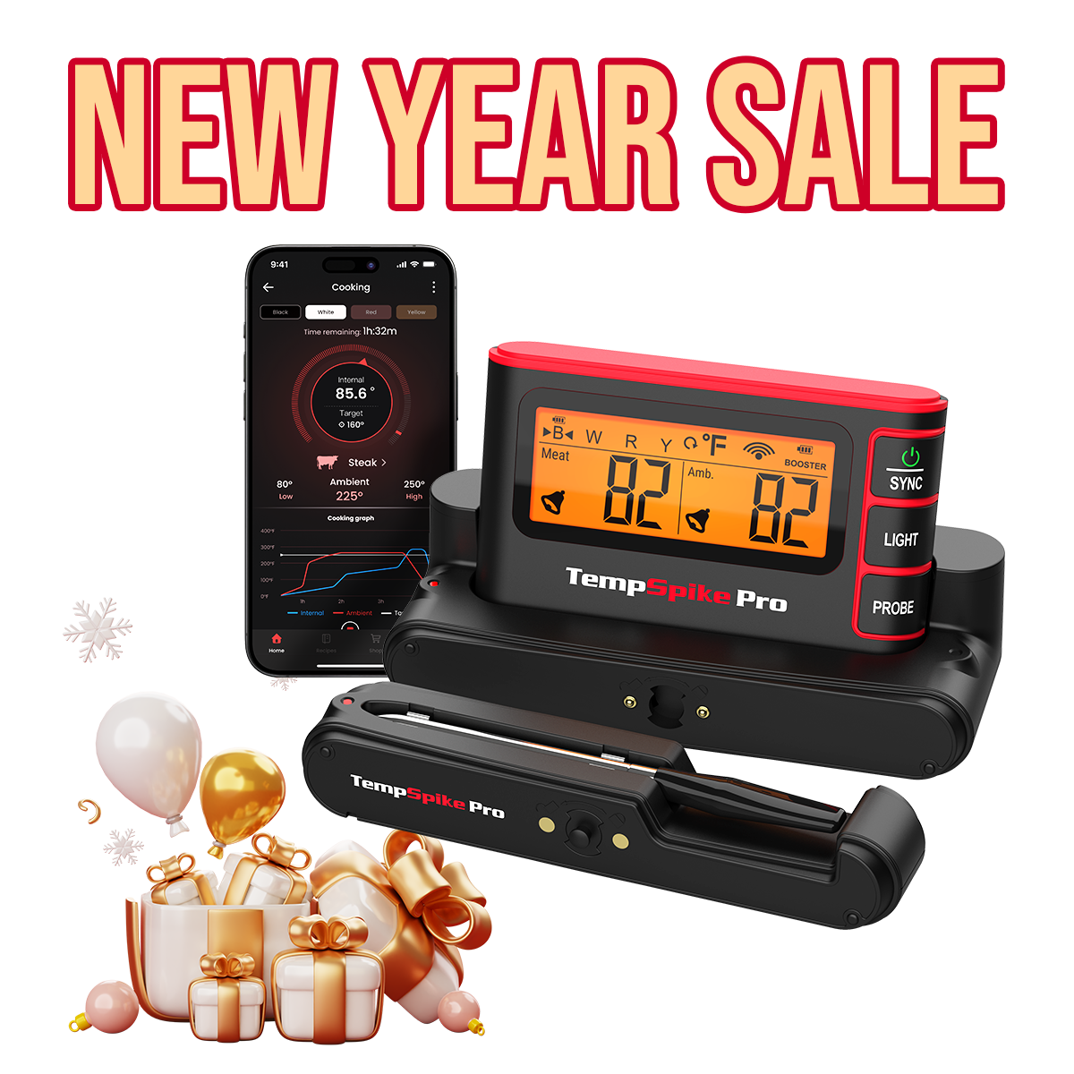 Thermomètre à viande Wi-Fi TP980 TempSpike Pro - 1 sonde