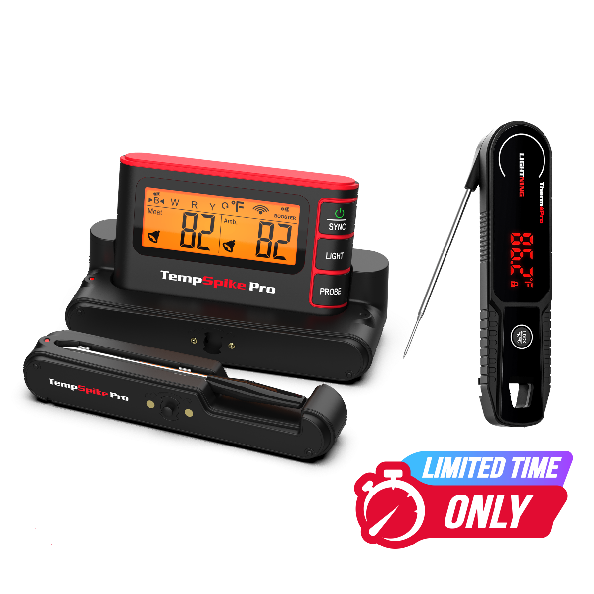 Value Pack: TP980 TempSpike Pro Wi-Fi Meat Thermometer-1 Probe & TP622 Lightning One-Second Instant-Read Meat Thermometer