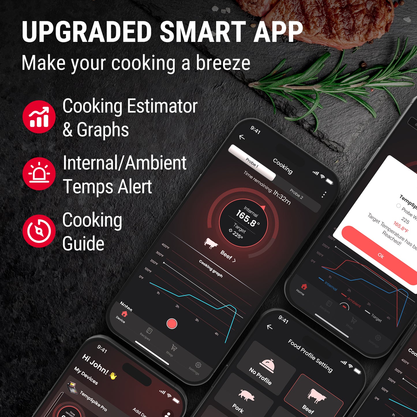 Value Pack: TP980 TempSpike Pro Wi-Fi Meat Thermometer-1 Probe & TP622 Lightning One-Second Instant-Read Meat Thermometer