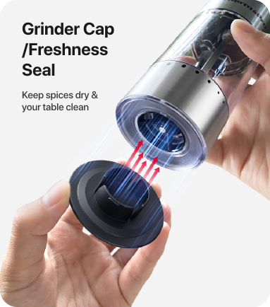 ThermoPro APG710-2 2-Pack Electric One-Handed Salt & Pepper Grinder Set