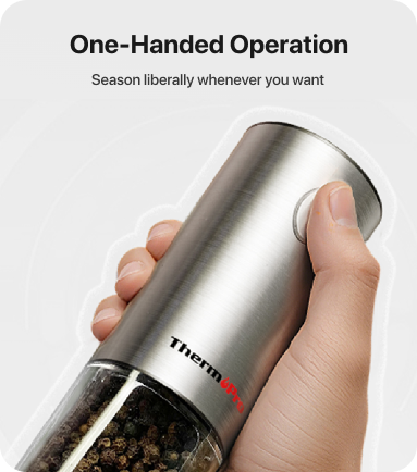 ThermoPro APG710-2 2-Pack Electric One-Handed Salt & Pepper Grinder Set