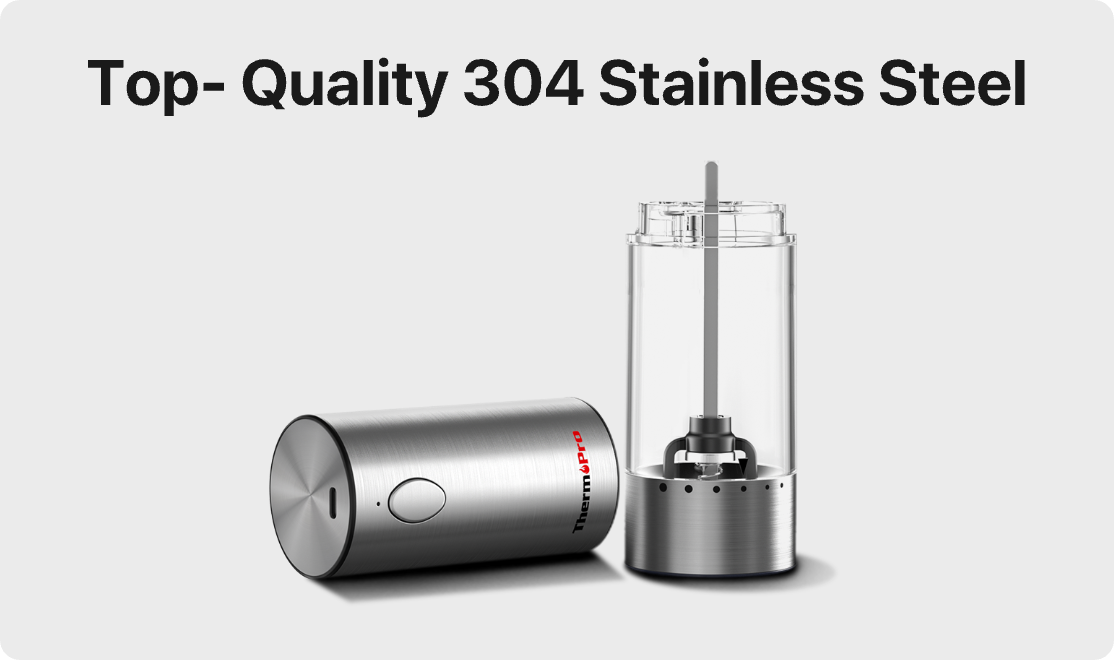 ThermoPro APG710-2 2-Pack Electric One-Handed Salt & Pepper Grinder Set