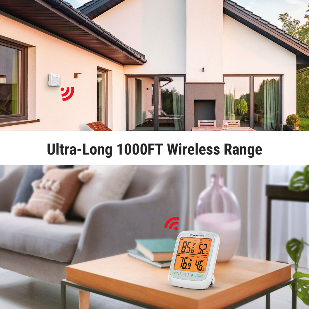 TP260B Wireless Indoor Outdoor Thermometer Hygrometer