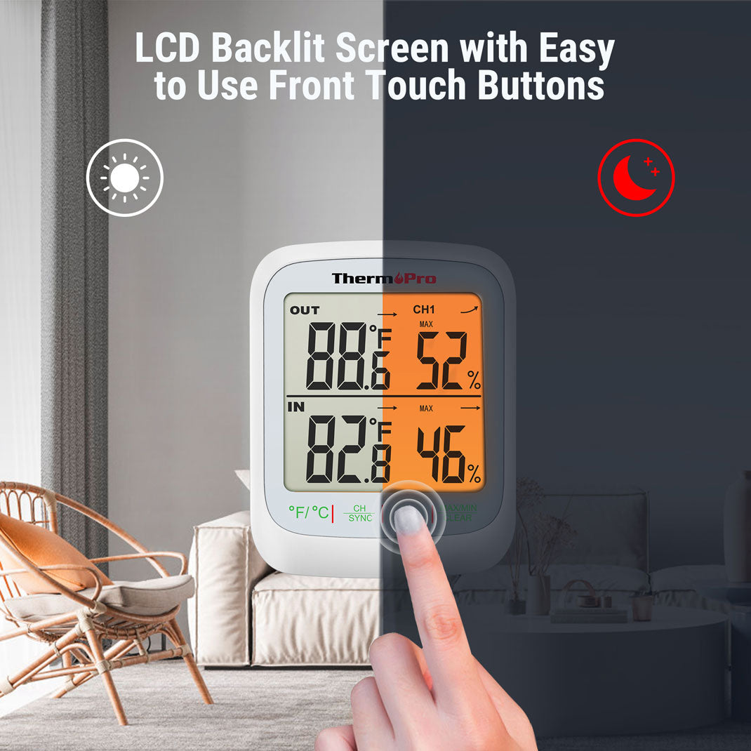 TP260B Wireless Indoor Outdoor Thermometer Hygrometer