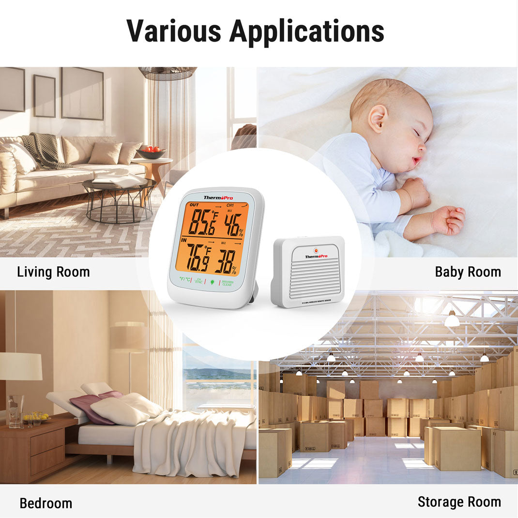TP260B Wireless Indoor Outdoor Thermometer Hygrometer