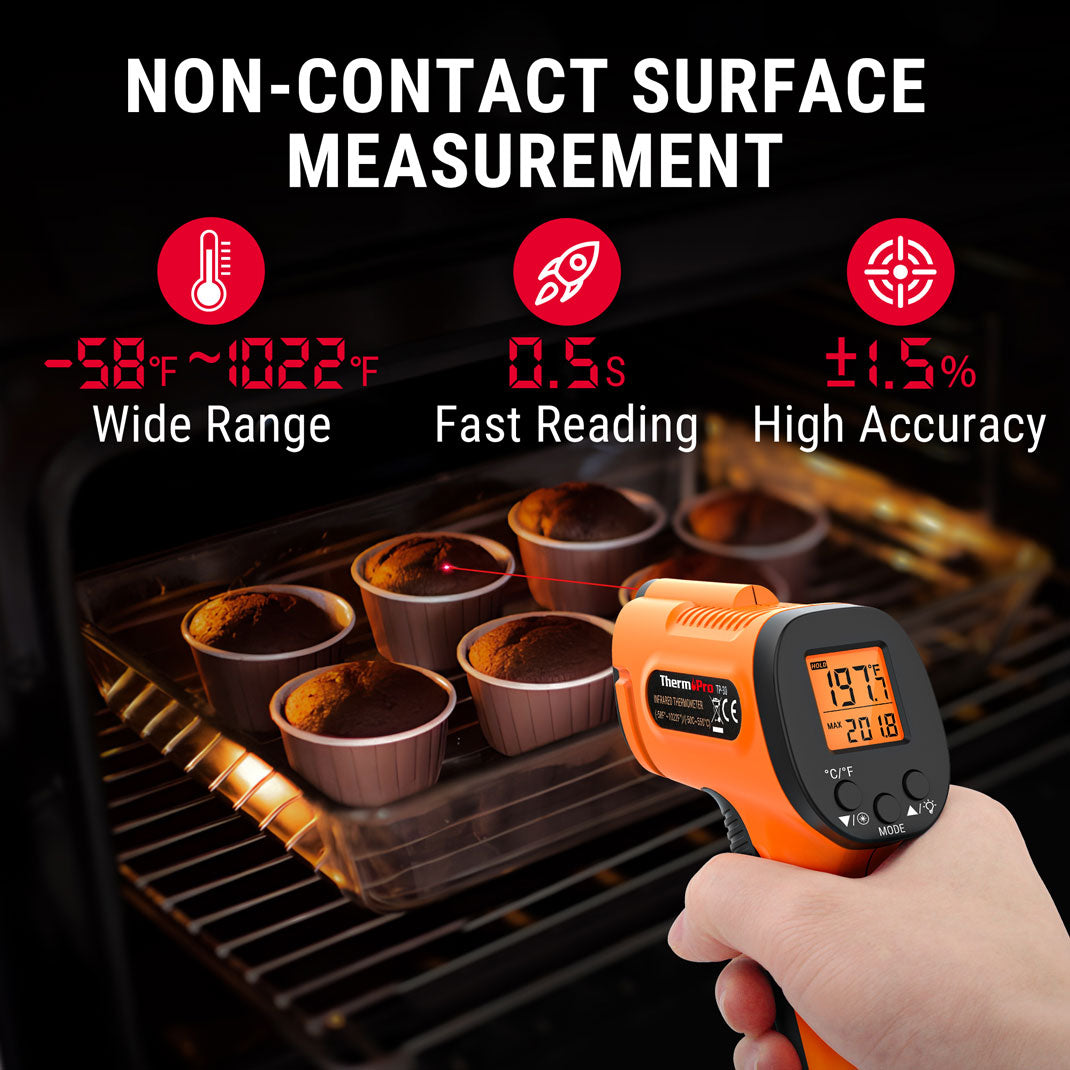 Pack économique : thermomètre infrarouge TP30 et thermomètre à viande à lecture instantanée TP01S