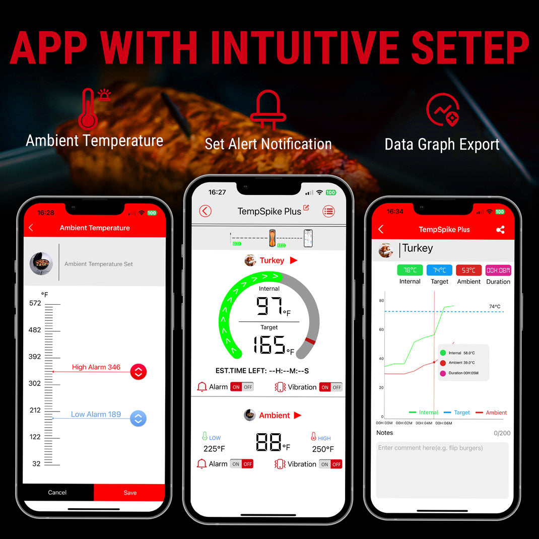 Thermomètre à viande Bluetooth TP970 TempSpike Plus