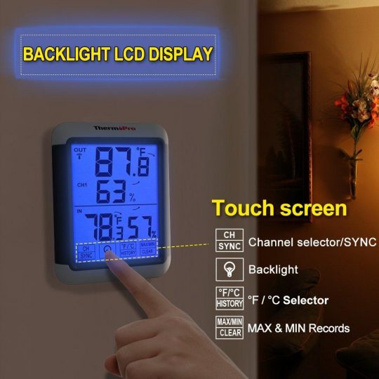 ThermoPro TP-65 Backlight and Touchscreen Display