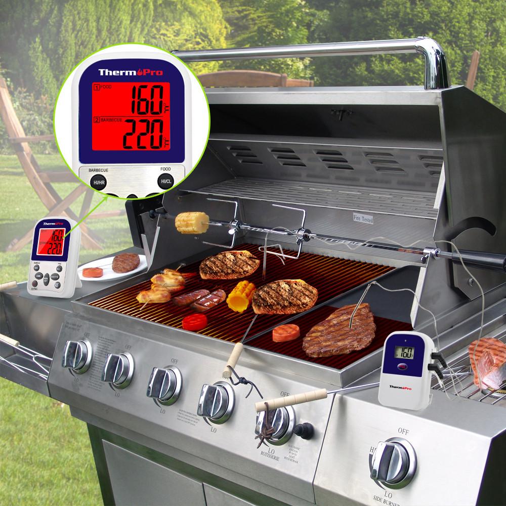 Smoker Grill Oven Accuon Wireless Digital Thermometer Set Remote BBQ