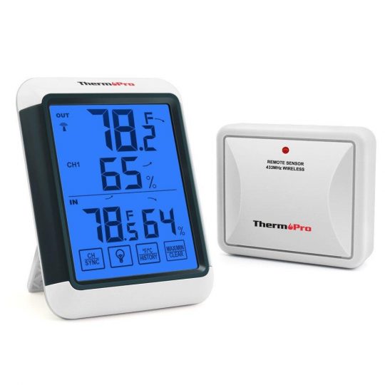 ThermoPro TP65 Indoor Outdoor Temperature and Humidity Monitor