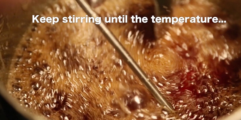 keep stirring until the temperature accurate