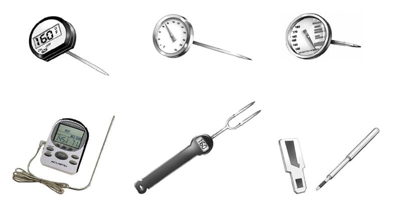 Types of food thermometers