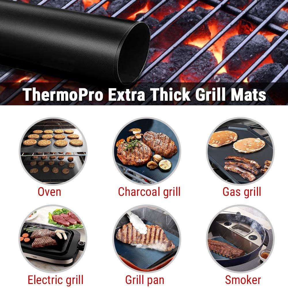 BBQ Grill Mat Non-Stick Bake Grilling Mats Barbecue Pad Fiber Party Tool Kitc SN 