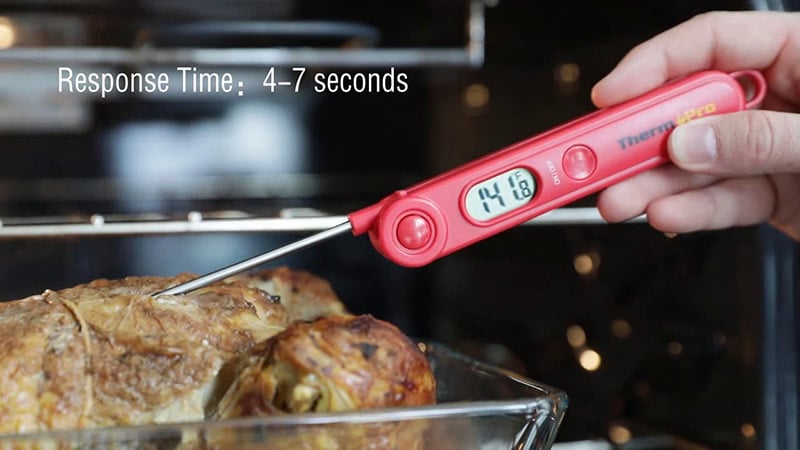 thermopro instant read thermometer reading turkey temp