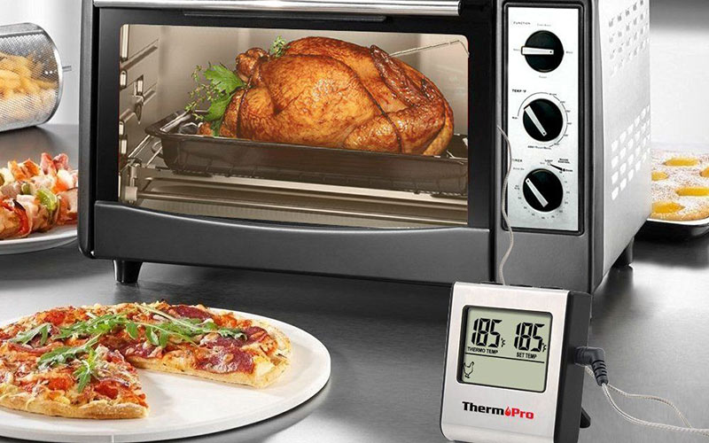 thermopro tp16 digital meat thermometer read temperature in the oven