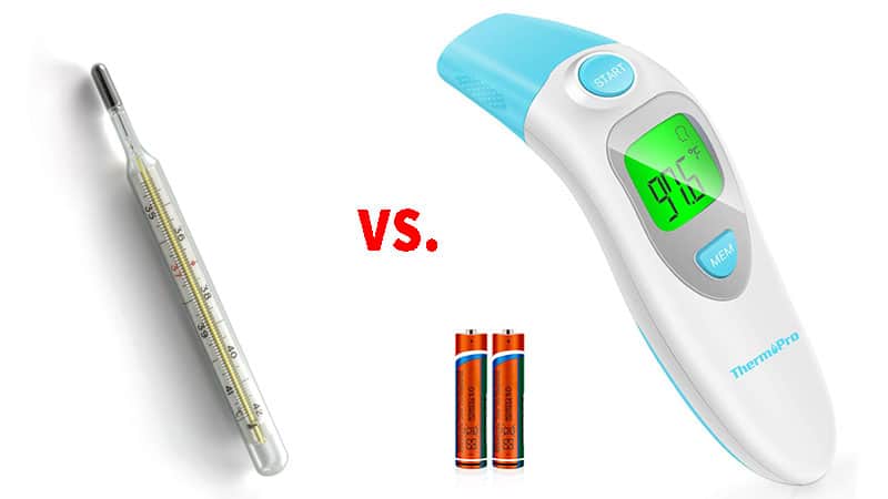 mercury thermometer vs. digital thermometer
