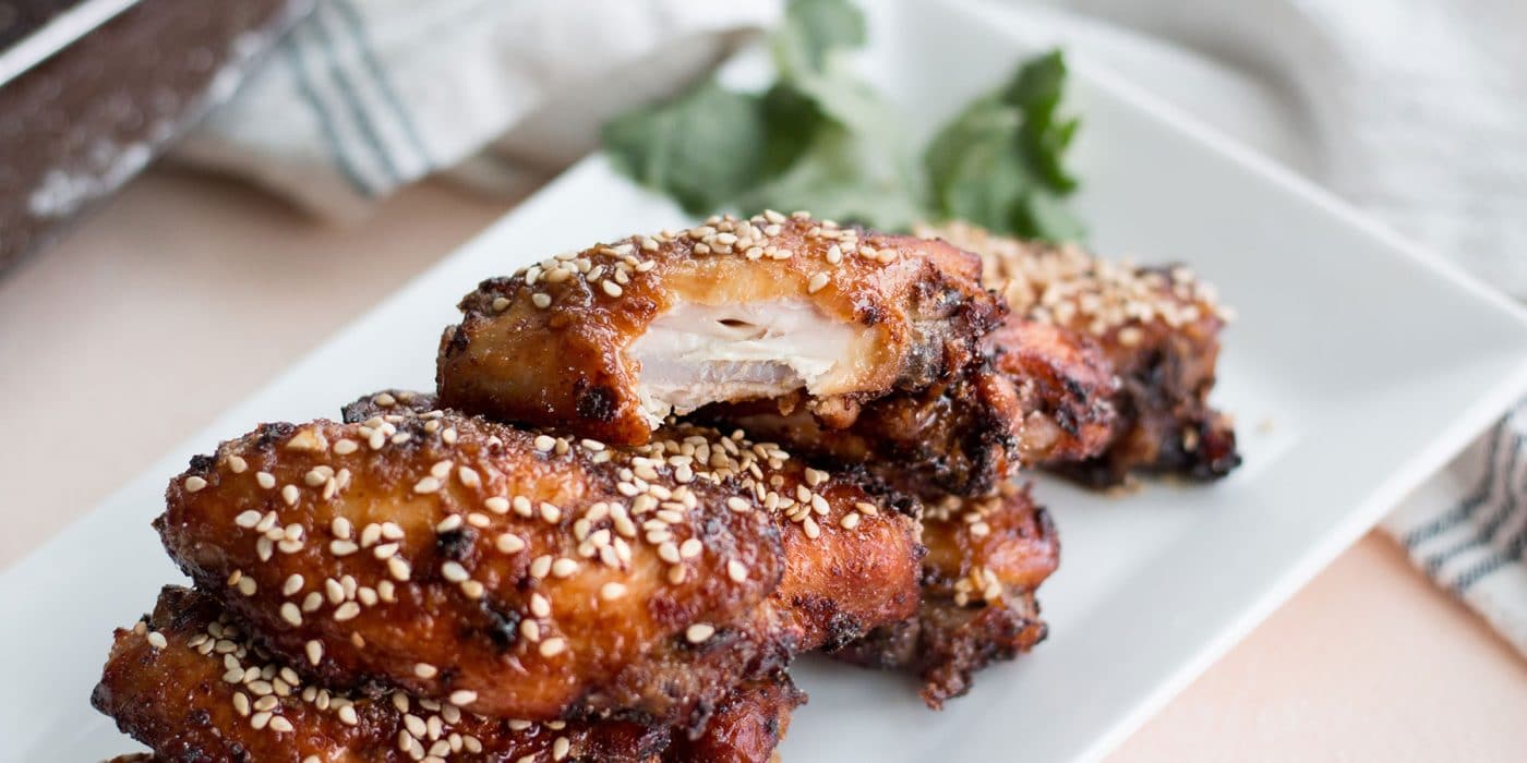 plate your Asian inspired chicken wings