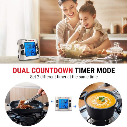 ThermoPro Timer Dual Countdown Timer Mode