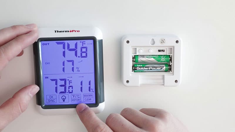 how to change ThermoPro indoor/outdoor thermometer batteries
