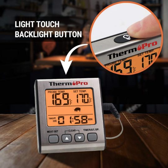 ThermoPro TP 16S Light Touch Backlight button