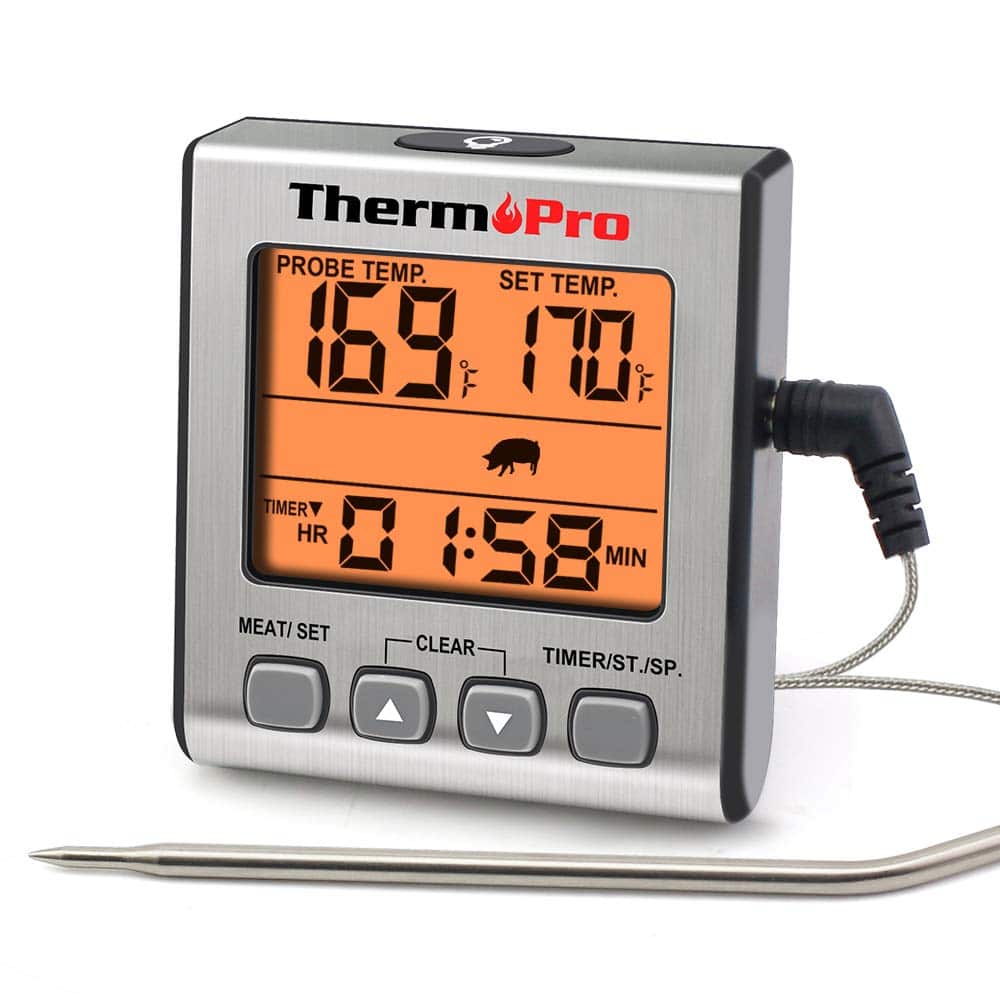 Digital BBQ Meat Thermometer With Timer Alarm For Grill Roast ACCURATE