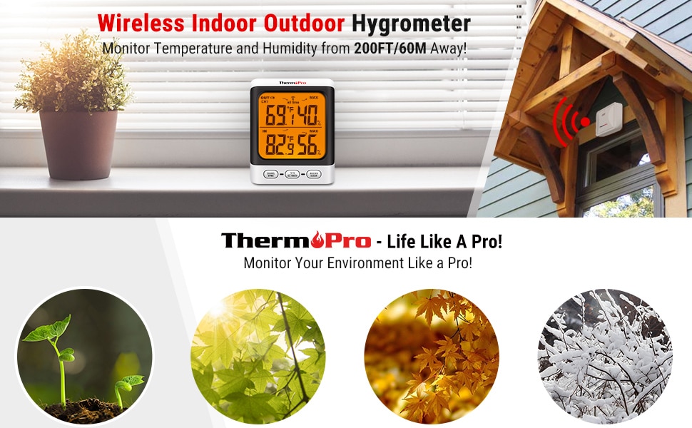 ThermoPro TP62 Digital Wireless Hygrometer Banner