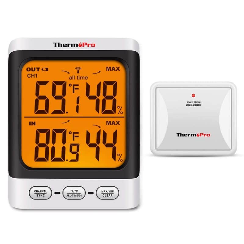 Digital Wireless Outdoor Temperature Humidity Meter Gauge Hygrometer Thermometer 
