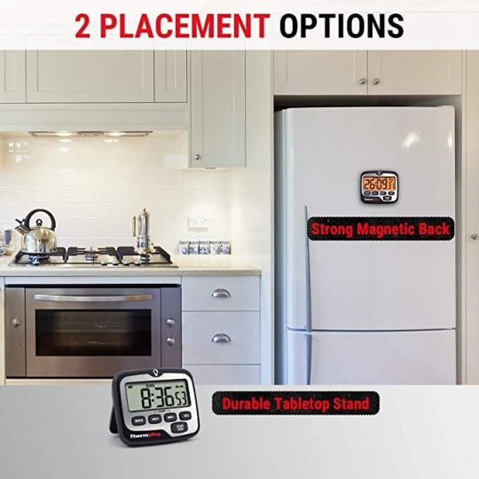 ThermoPro TM01 Digital Kitchen Timer placement Options