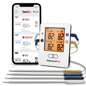 ThermoPro TP25 Wireless Bluetooth Meat Thermometer with 4 Color Coated Probes