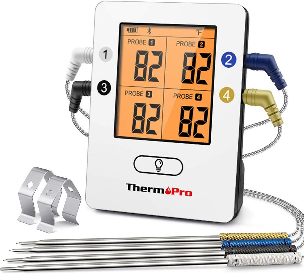 ThermoPro TP25 Smart Wireless Bluetooth Meat Thermometer with 4 Color Coated Probes