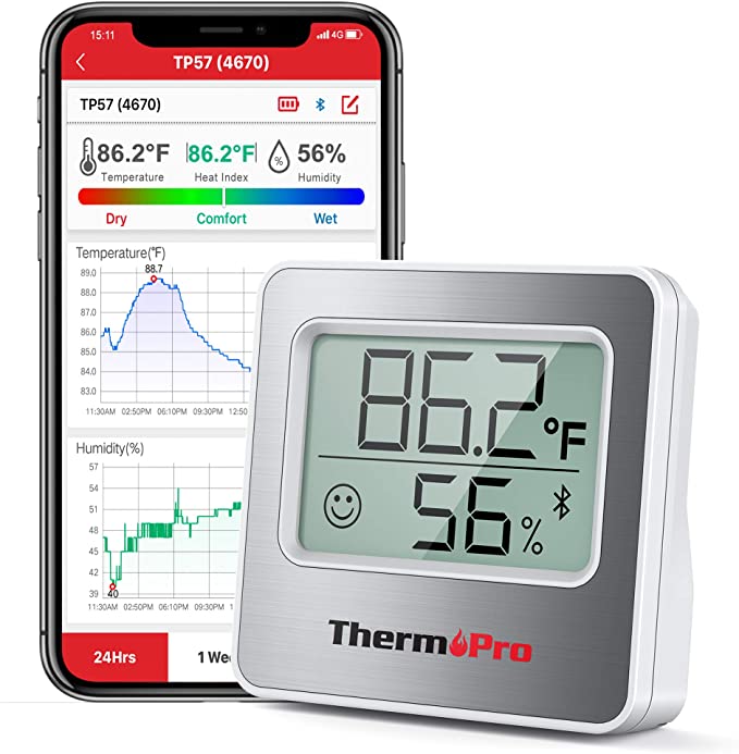 Thermopro TP357 Bluetooth Digital Indoor Hygrometer Thermometer