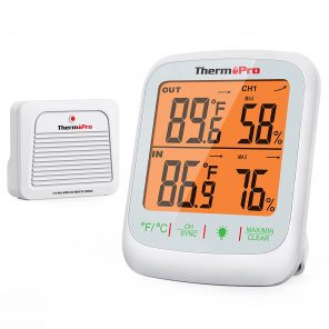ThermoPro TP60S Digital Indoor Outdoor Thermometer 1 Additional TX2 Outdoor Sensor 