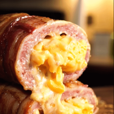 bacon wrapped mac and cheese