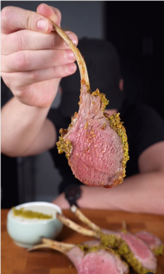 Pistachio-Crusted Lamb with Whipped Feta