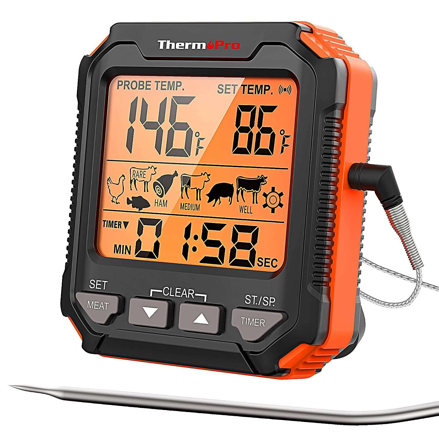 ThermoPro TP-06B Digital Grill Meat Thermometer w/ Probe for