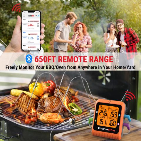 ThermoPro TP930 Wireless Meat Thermometer With 650 Ft Bluetooth Range